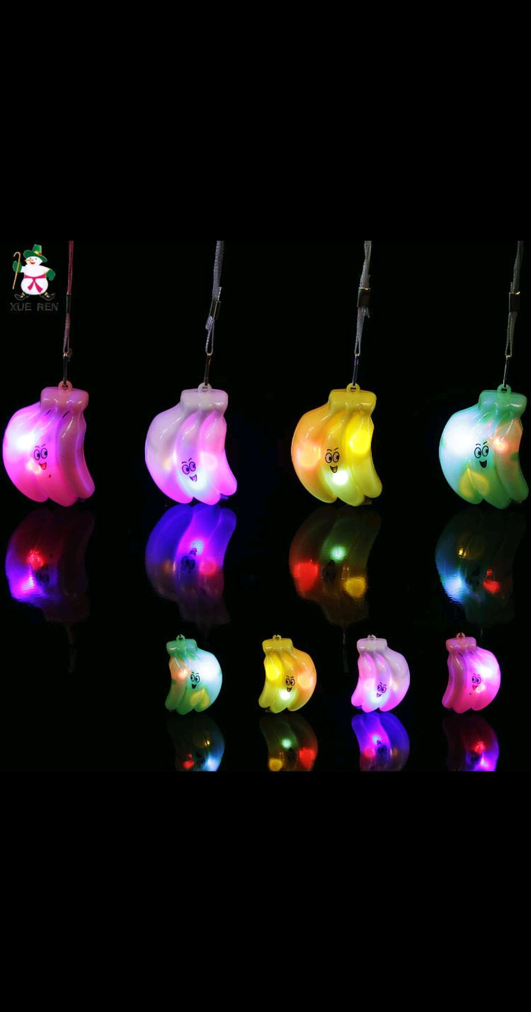 Factory direct selling hot stand banana flash pendant colorful flash pendant cartoon flash toy wholesale thumbnail