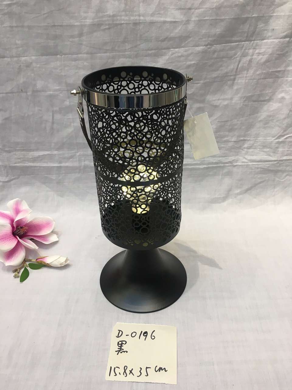 Creative wrought iron geometry Nordic iron home accessories decoration bedroom bedside living room teahouse cafe black LED lights thumbnail