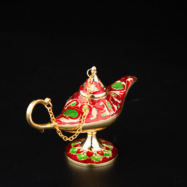 Aladdin's Magic Lamp retro metal handicraft wishing lantern Home creative display gift Specification image