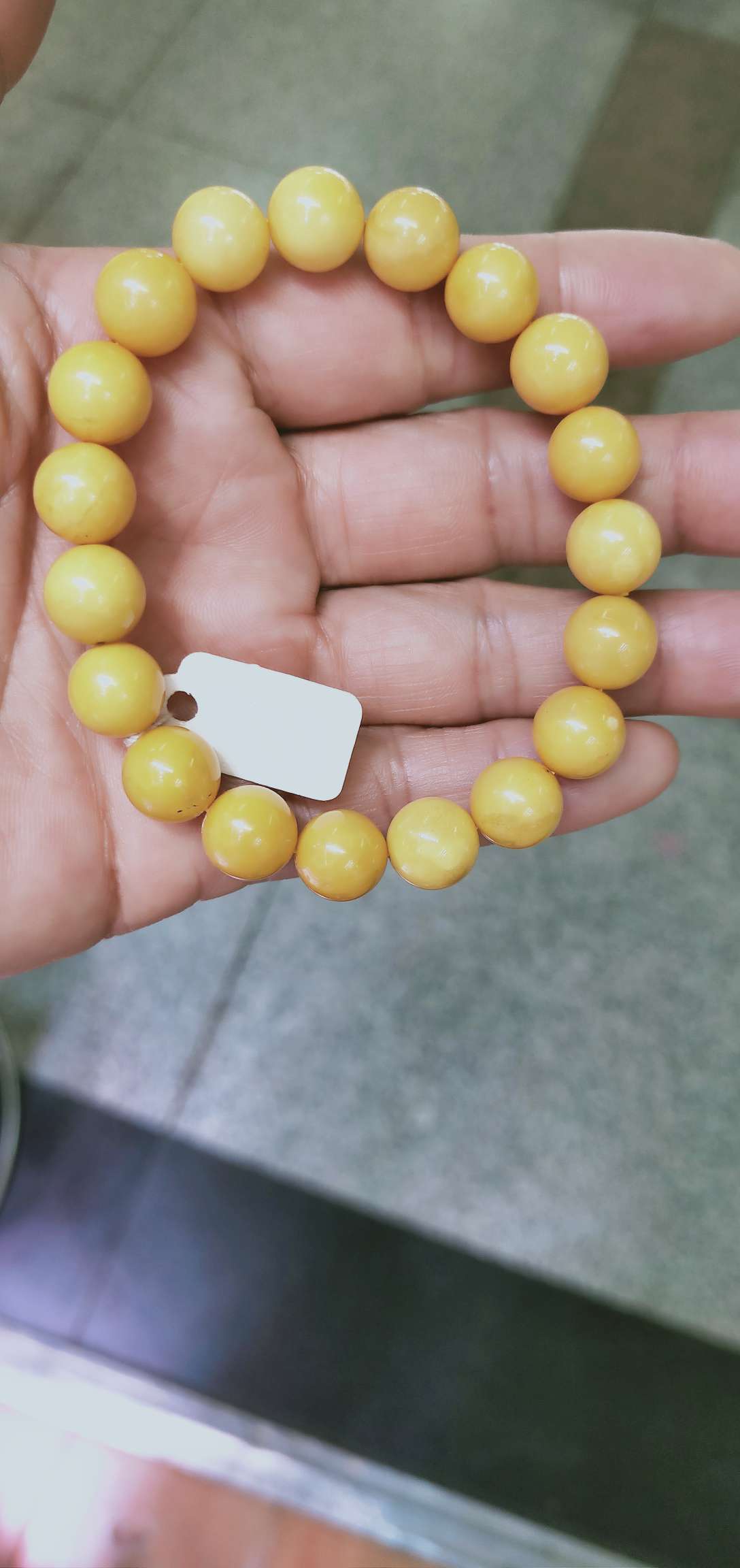 Natural aged amber bracelet from raw ore 10mm details Picture