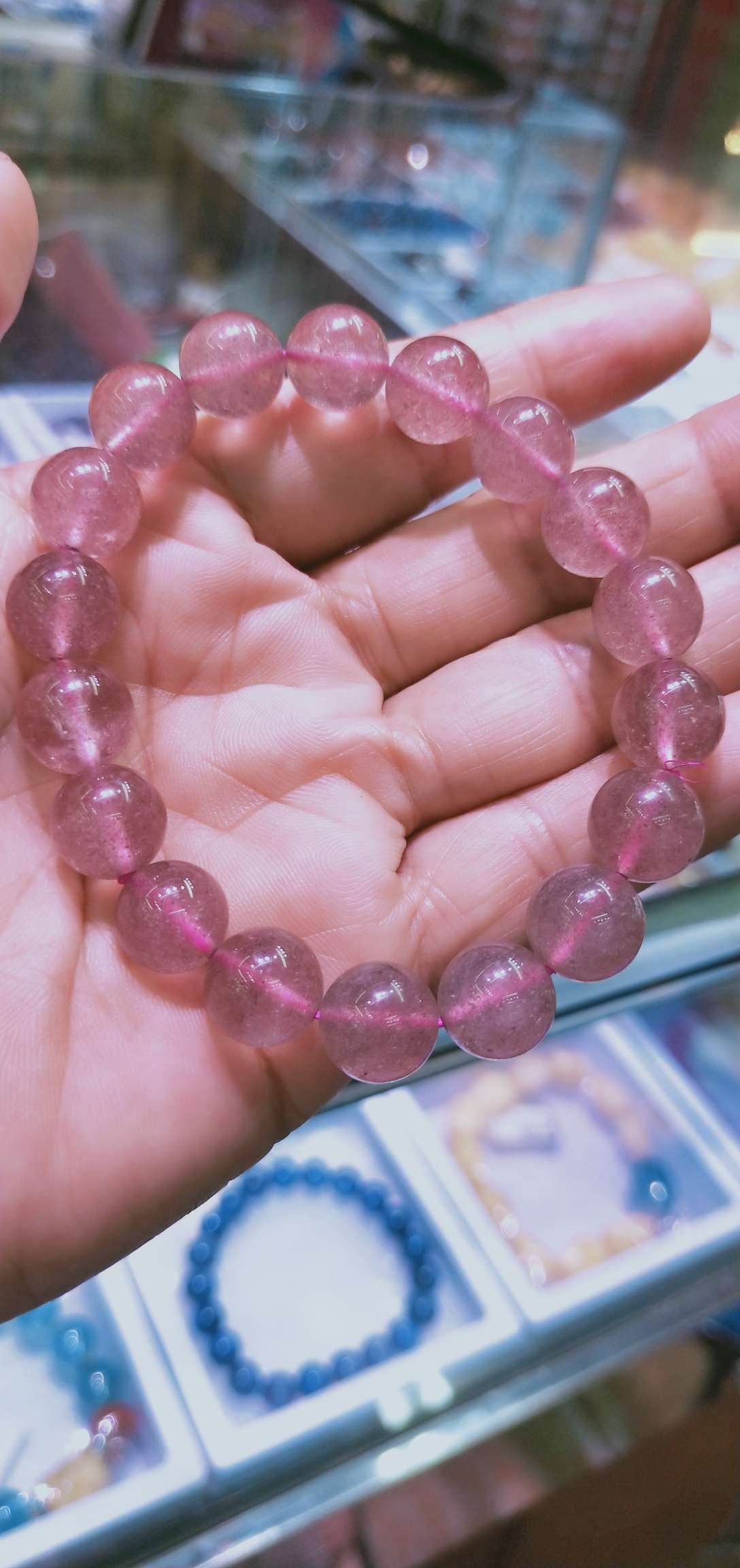 Strawberry crystal bracelet 10mm details Picture