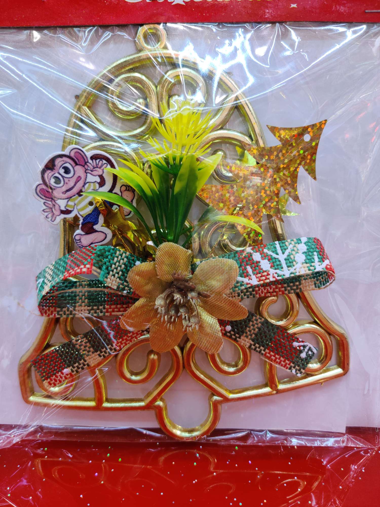 Christmas pendant Flat hollow flower bell 20-115