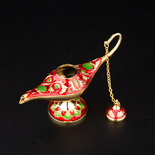 Aladdin's Magic Lamp retro metal handicraft wishing lantern Home creative display gift