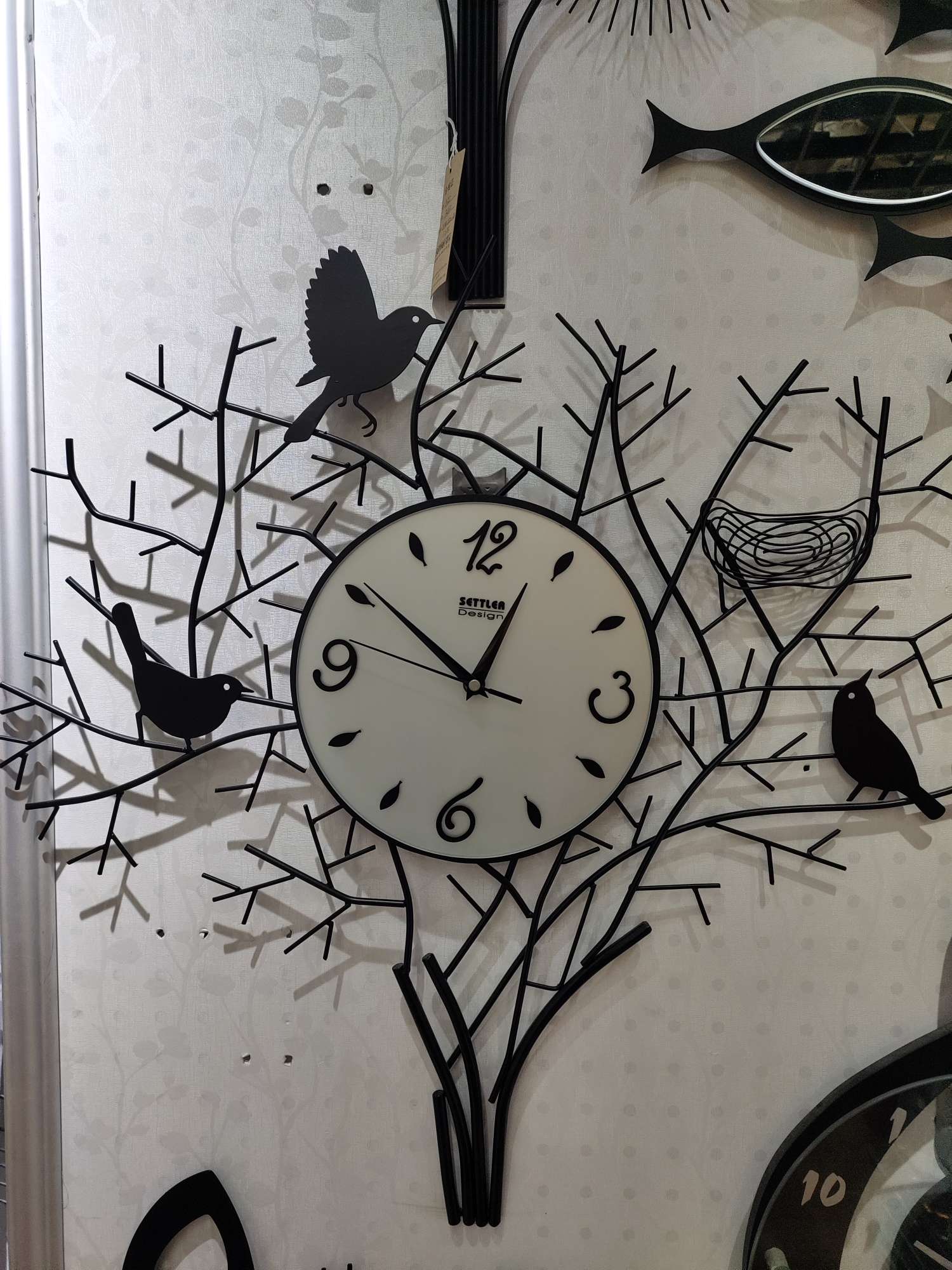 铁艺现代时尚挂钟 客厅 玄关 房间 时钟 小鸟鸟巢铁艺挂钟