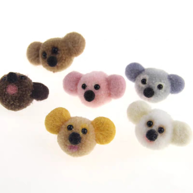 Wool felt, fluffy ball, koala, DIY cartoon animal, children's accessories, hair accessories, clothing decorations Specification image