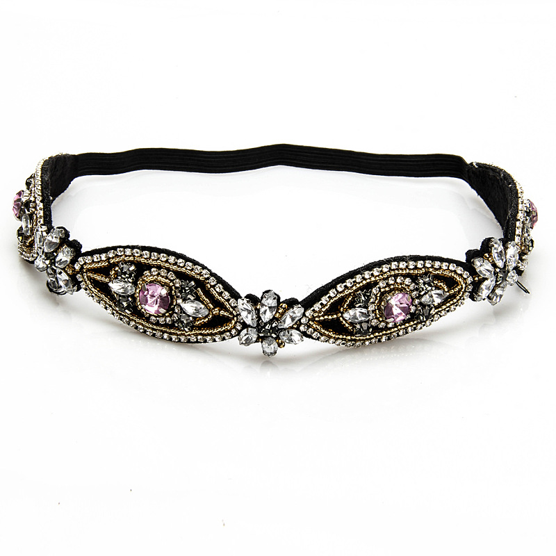 European and American style handmade beaded rhinestone hair band headband Bohemian personality headband travel hair clip headband thumbnail