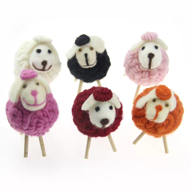 Feta lamb DIY Christmas tree wreath pendants bouquet accessories Household decorations children's toys thumbnail