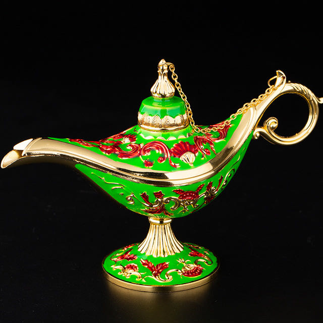 Metal handicrafts, home decorations, gifts, living room wine cabinets, decorative items, European-style creative and retro Aladdin's magic lamp Specification image