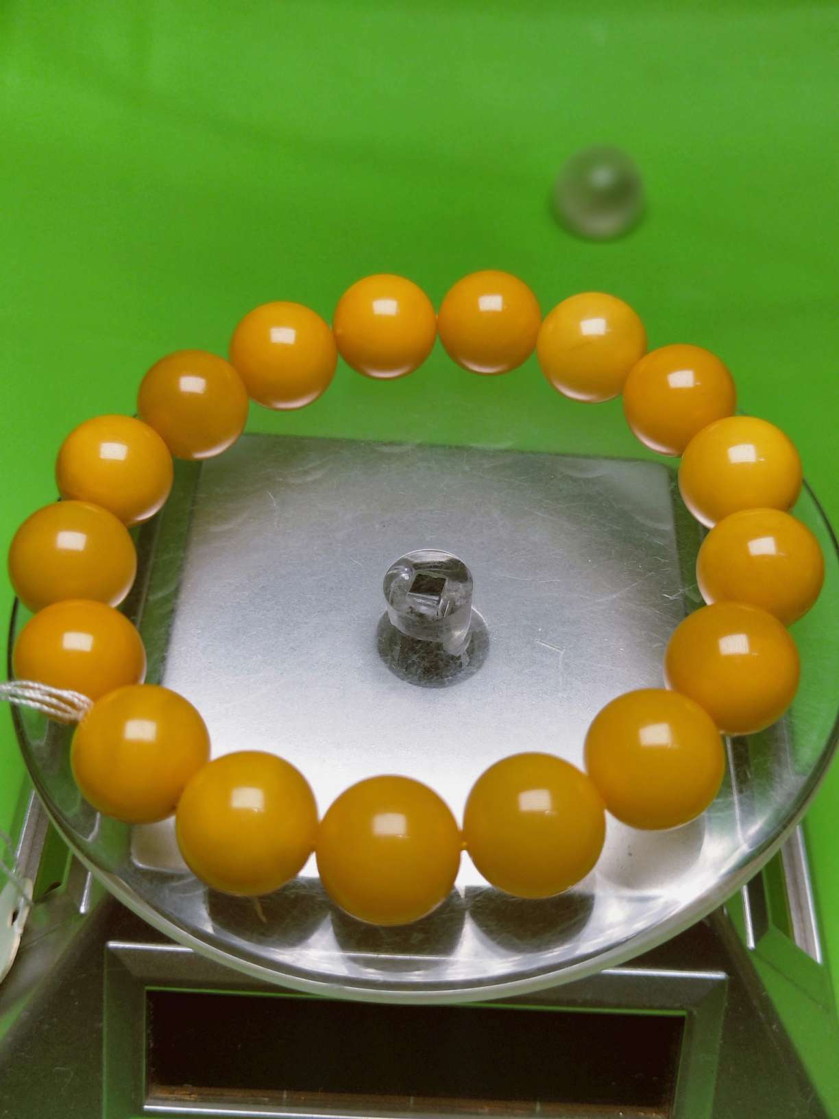 Natural raw mineral beeswax bracelet 12mm