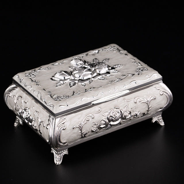 Factory direct sales of metal European-style creative retro jewelry boxes and high-end three-dimensional Russian tinware storage boxes Specification image