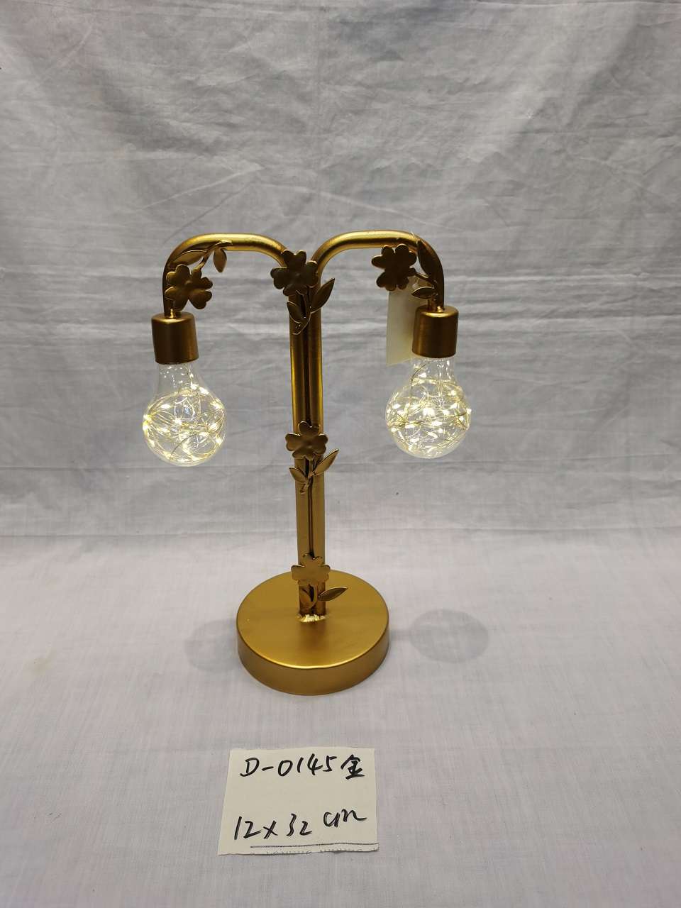 Gold lamp at both ends creative wrought iron geometric Nordic iron home accessories decoration bedroom bedside living room teahouse cafe LED light full figure