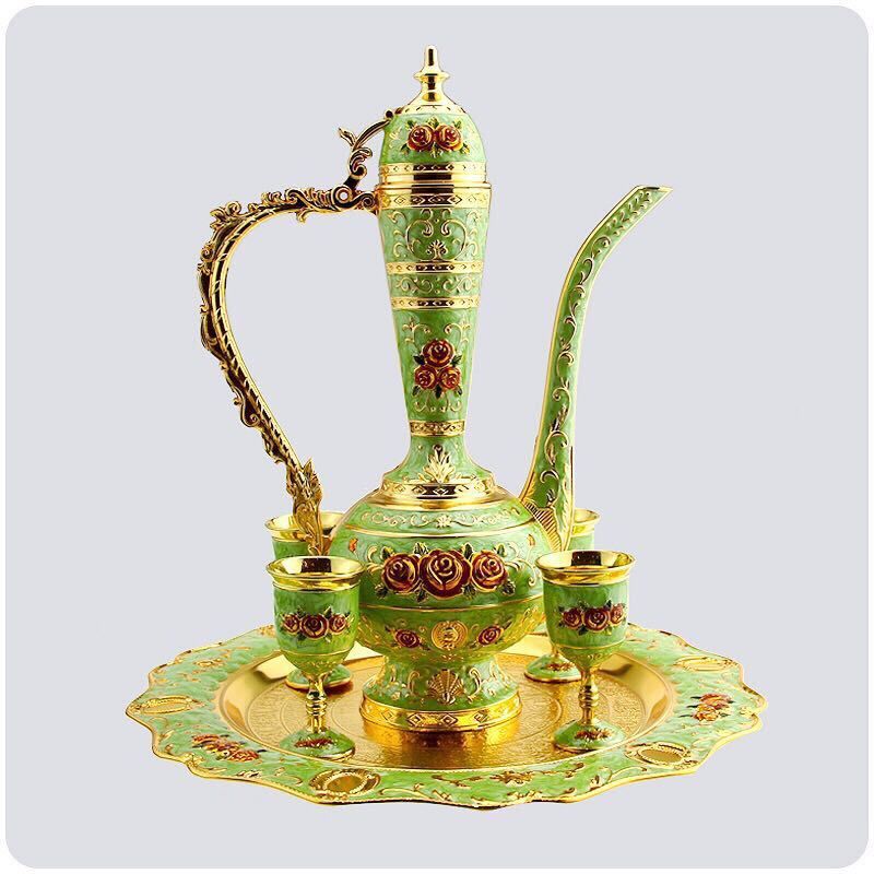 特大号欧式锌合金酒杯酒具套装金属工艺品礼品家居酒柜装饰摆件白底实物图