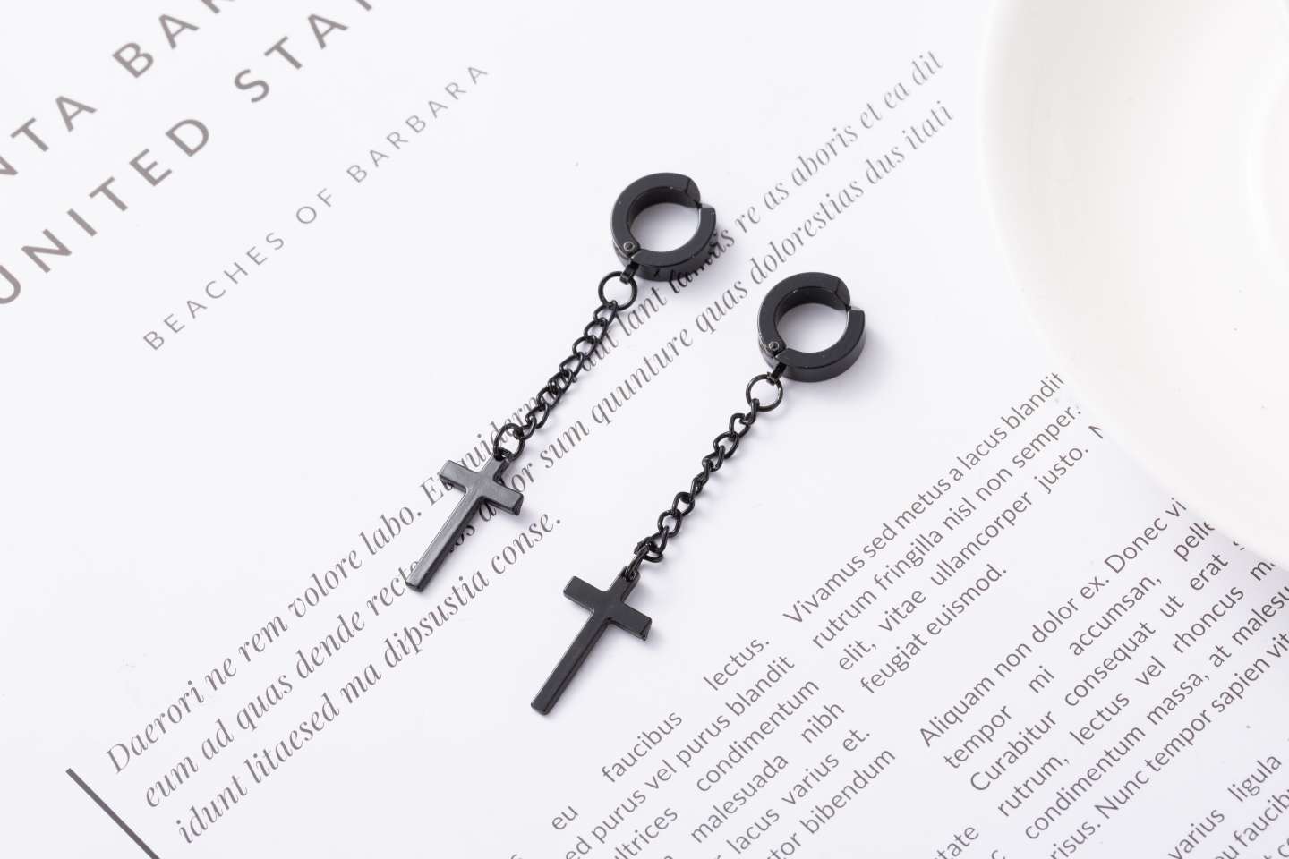 High grade stainless steel single ear nail ear bone nail small ears ear ornaments ear clasp cross thumbnail