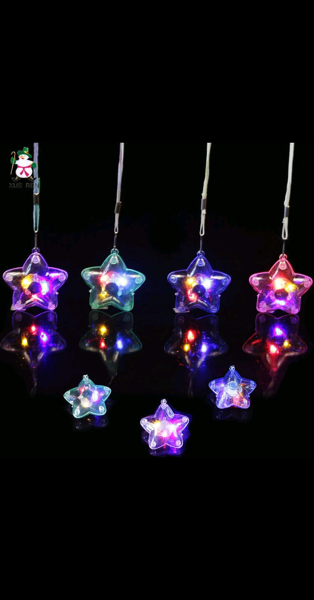 夜市地摊货源 厂家直销 透明五角星闪光挂件 儿童闪光玩具批发