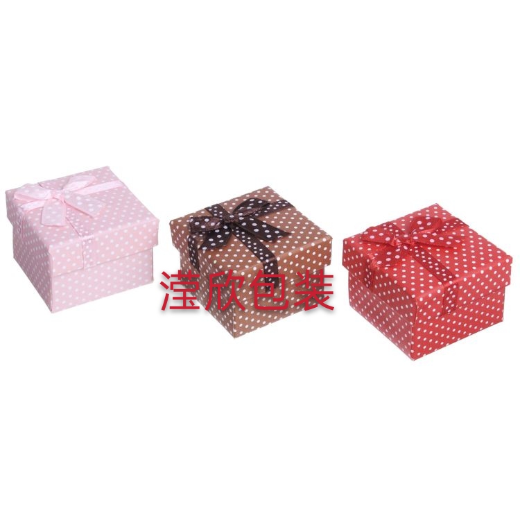Ornament package Box Polka dot bow ring box stud box gift box jewelry box thumbnail