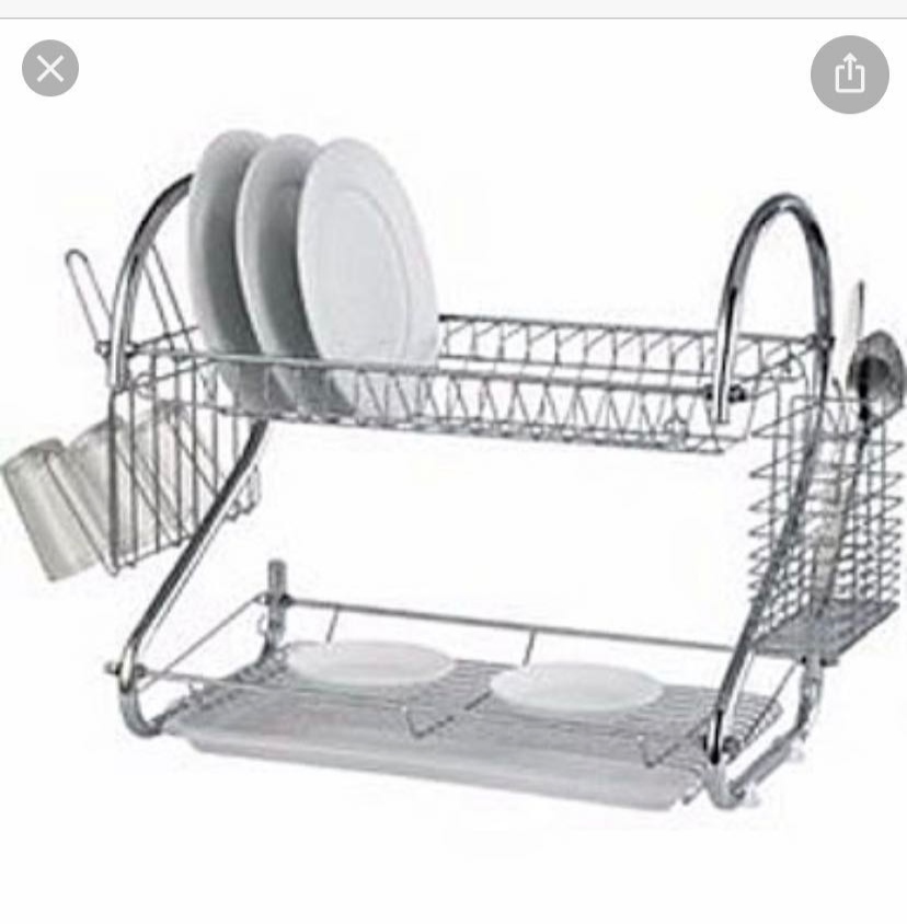 2-Character Double-Layer Single-Plate Drain Bowl Rack Kitchen Supplies Storage Rack Manufacturers Wrought Iron Storage Rack details Picture