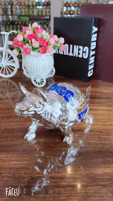 Antique bronze ox ashtray, retro new Chinese-style ashtray, home, living room, office, exuding an air of arrogance, metal ox ashtray undefined