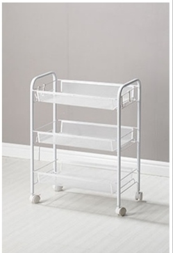 Simple Mobile Shelf Trolley Beauty Salon Trolley Wrought Iron Three-Layer Storage Rack Kitchen Supplies