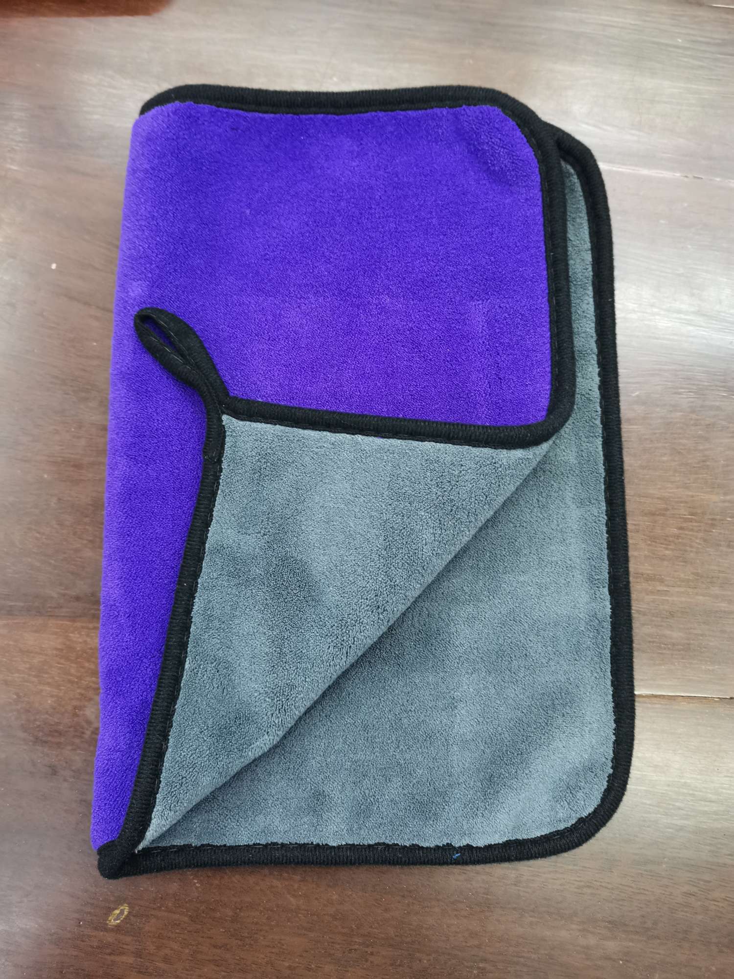 Youdaoplaceholder0 LZ-151 Jieli bamboo thickened high-density edge-wrapped absorbent towel for art, watercolor oil painting, watercolor painting, special for erasing pen, purple and gray beautiful towel, hanging rope design, 800k34*40 details Picture