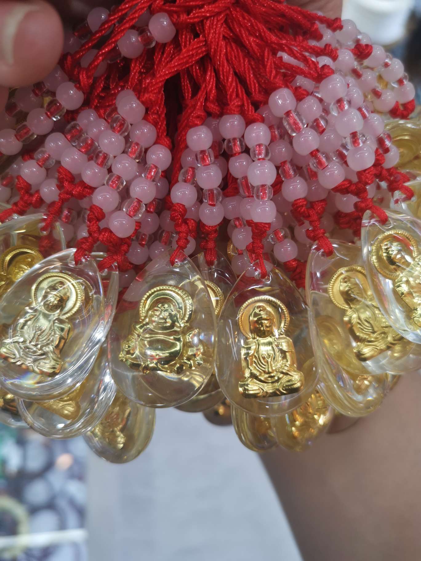 Imitation gold inlaid jade Buddha amulet pendant, Maitreya Buddha pendant