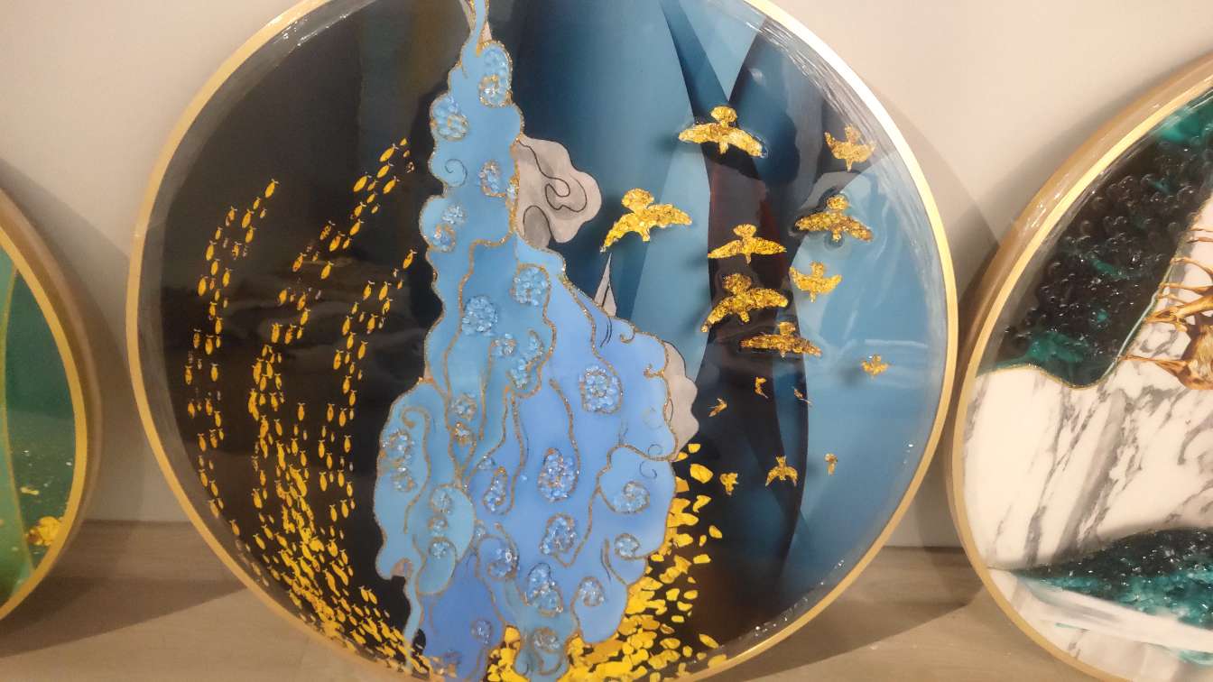 Crystal porcelain crystal shell decorative painting
