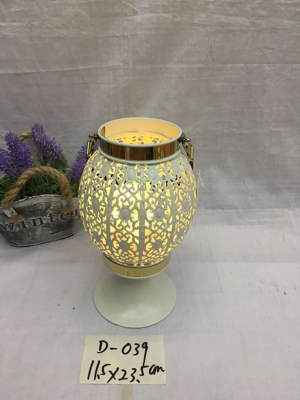 创意铁艺几何北欧铁家居饰品摆件卧室床头客厅茶社咖啡厅花片灯笼灯LED灯