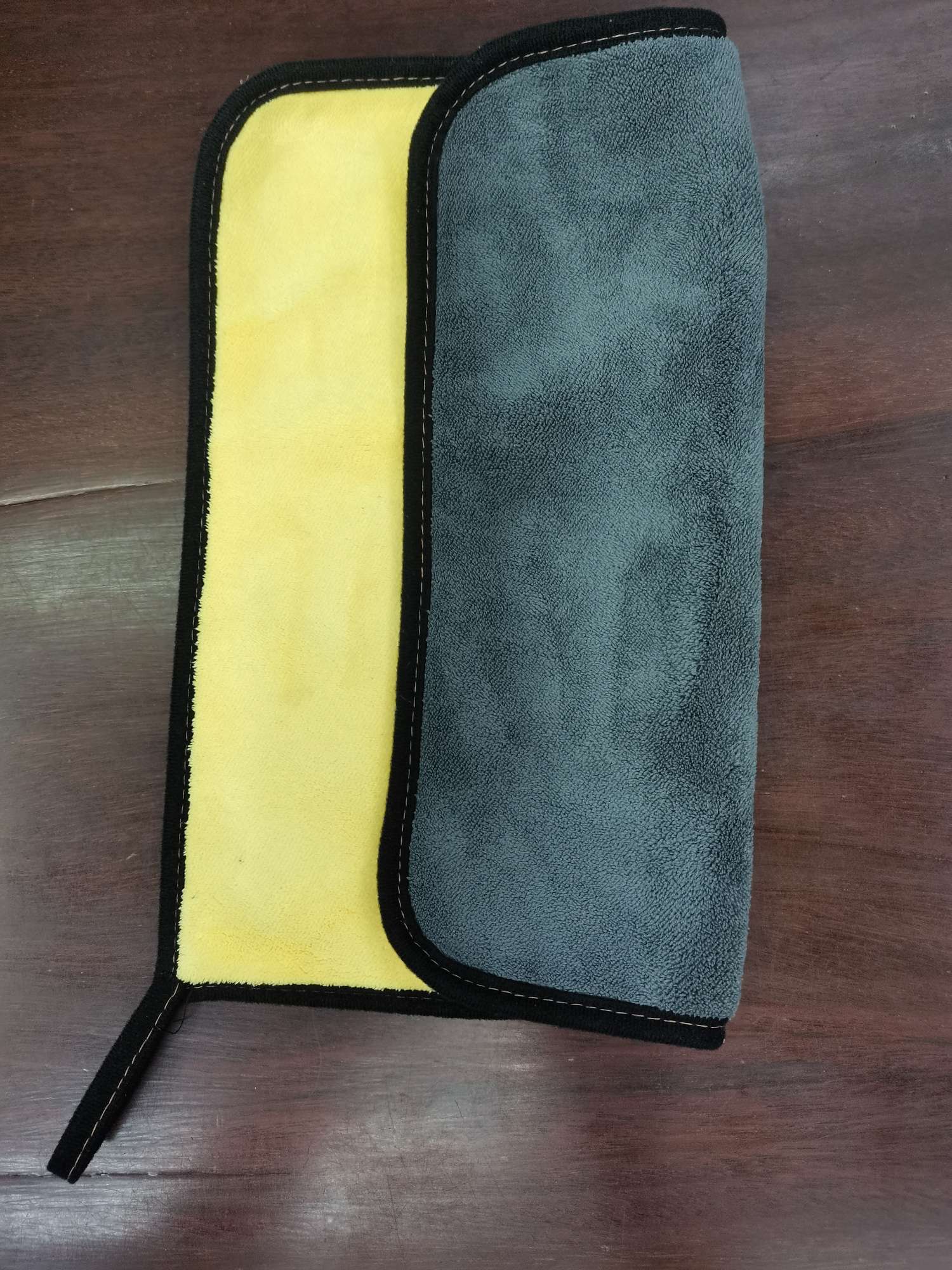 Youdaoplaceholder0 LZ-160 Jieli bamboo 800 yellow and gray double bread edge hanging rope design, special for car washing and waxing 扠 glass household multi-functional cleaning towel 30-30 Specification image