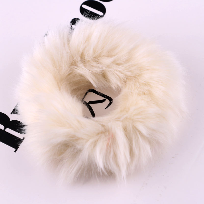 Autumn And Winter Explosive Imitation Rabbit Hair Hair Band Korean Version Of Solid Color Plush Hair Band Fur Fur Ball Leather Band Hair Tie Headwear Specification drawing