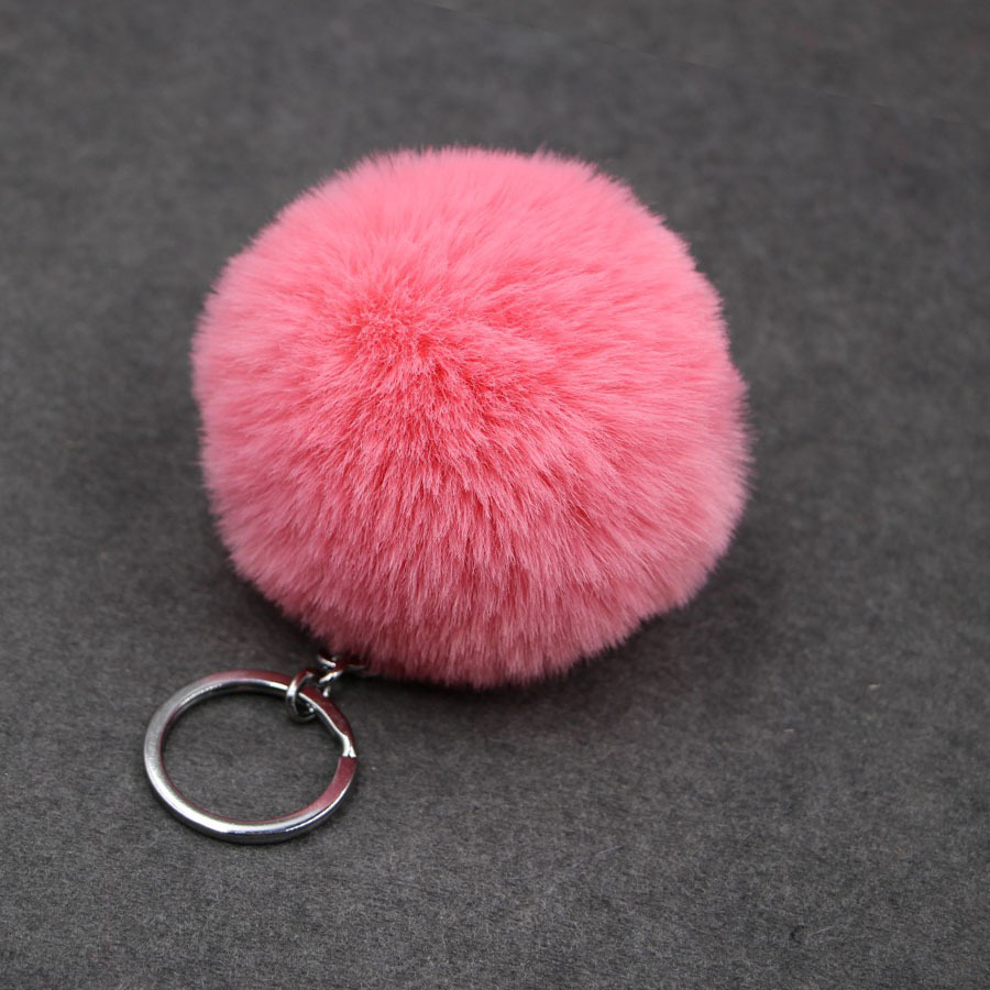 Manufacturers Of Explosive Simple 8Cm Imitation Rex Rabbit Fur Fur Bag Keychain Decoration Car Pendant Accessories Specification drawing