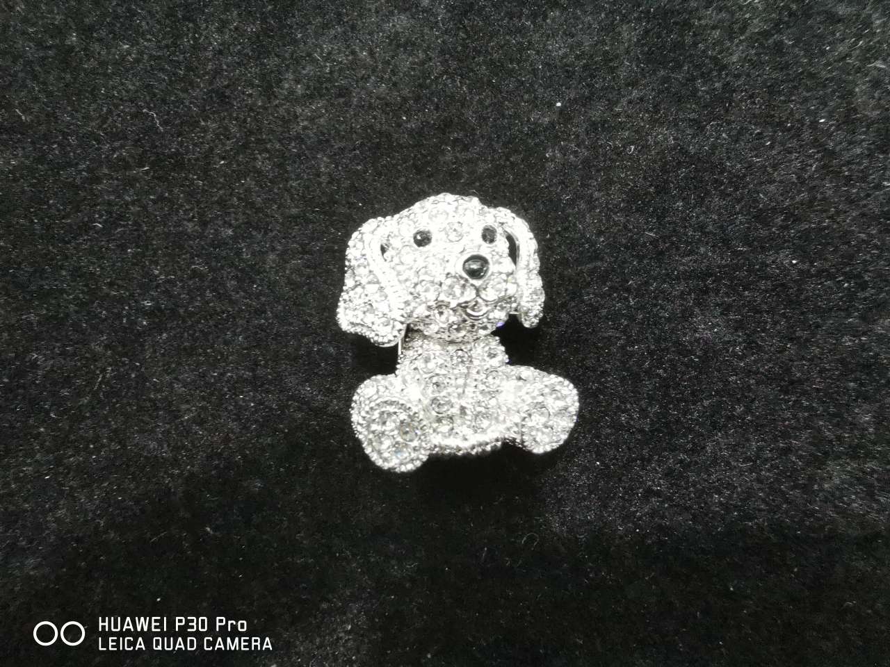 Electroplated rhinestone dog thumbnail