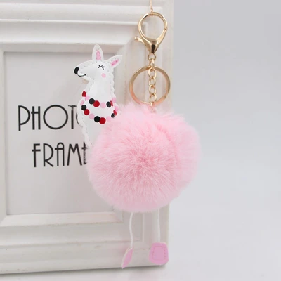 Plush Lamb Alpaca Hair Ball Keychain Pendant Christmas Alpaca Hair Ball Simulation Bag Pendant