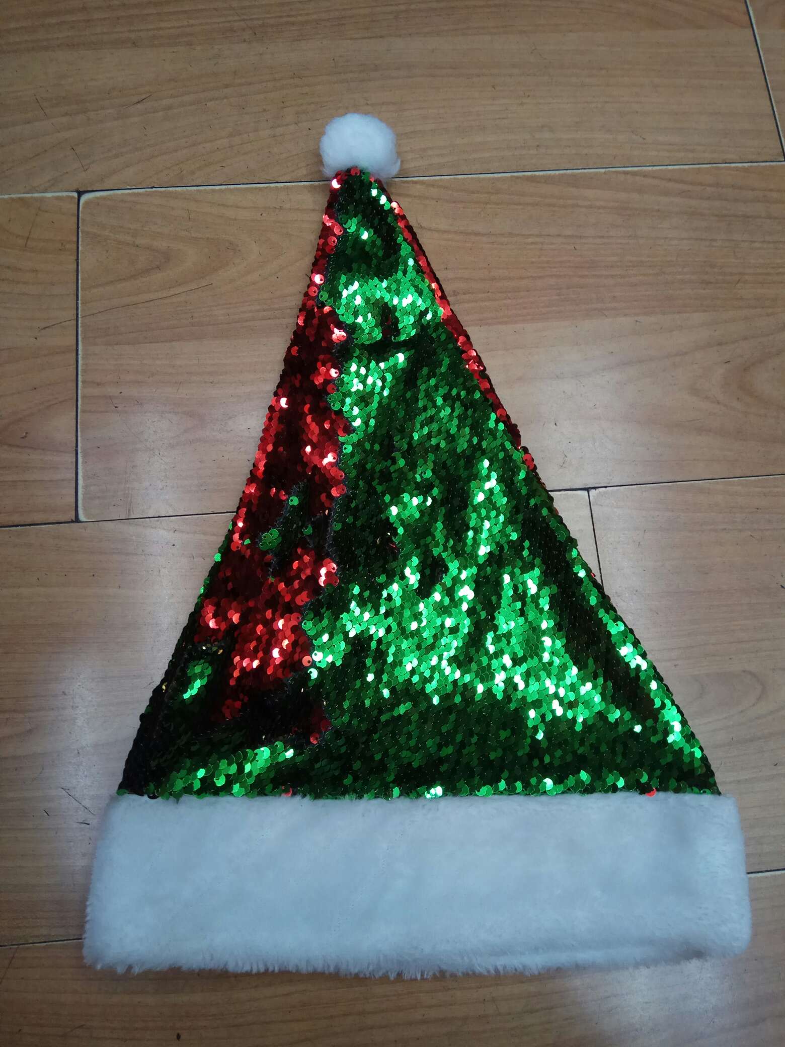 Double-layer sequined hat