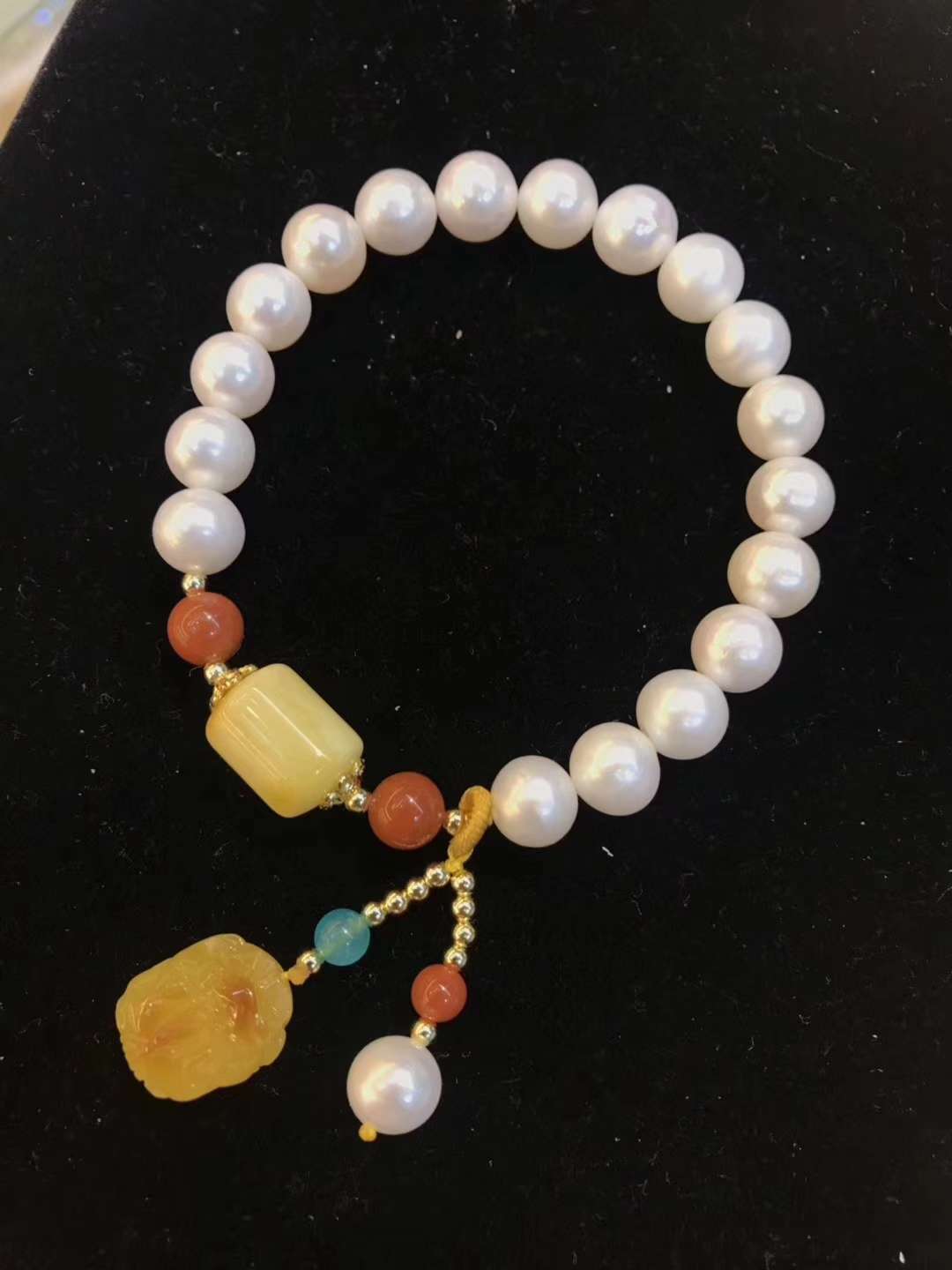 Original diy freshwater pearl single-ring bracelet, handcrafted and fashionable new style by Zhenyuan Jewelry