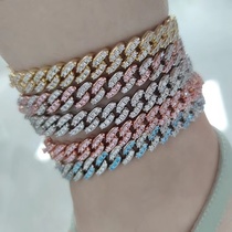 Stainless steel necklace Stainless steel bracelet anklet set zircon diamond set