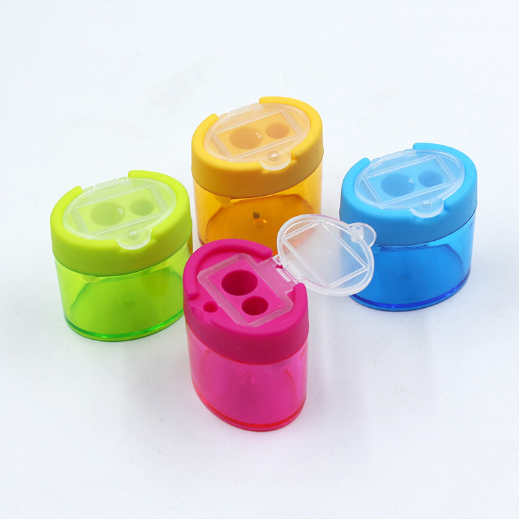 Factory direct sales of hot-selling double-hole pencil sharpeners, plastic double-hole pencil sharpeners, customizable logos available undefined