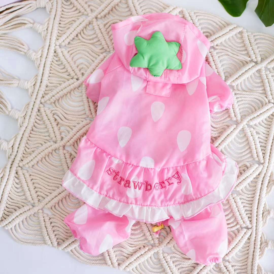 可爱们的雨衣/宠物用品雨衣/宠物花式雨衣白底实物图