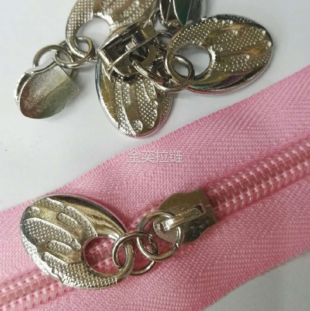 No. 5 nylon hanging white oval egg-shaped puller for general purpose luggage garment home textile zippers