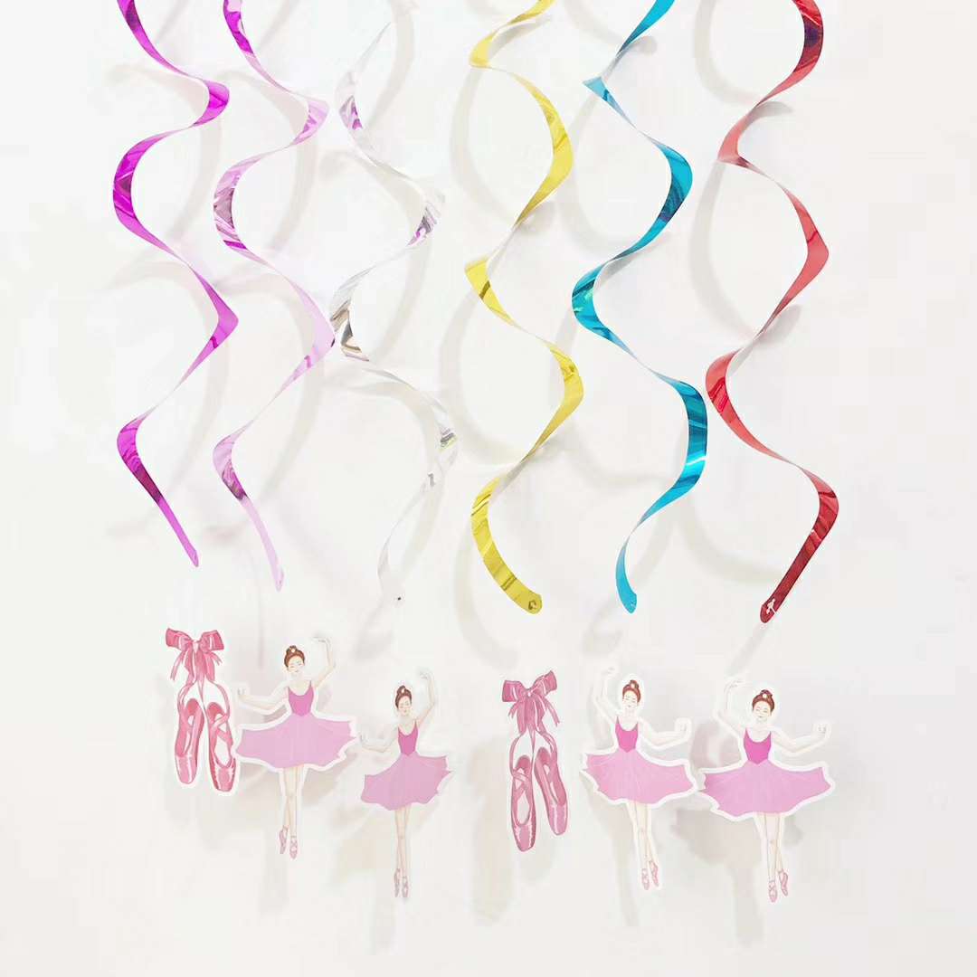 Wholesale of spiral hanging and colorful stripe latte art party decorations for dancing girls Application Scenario