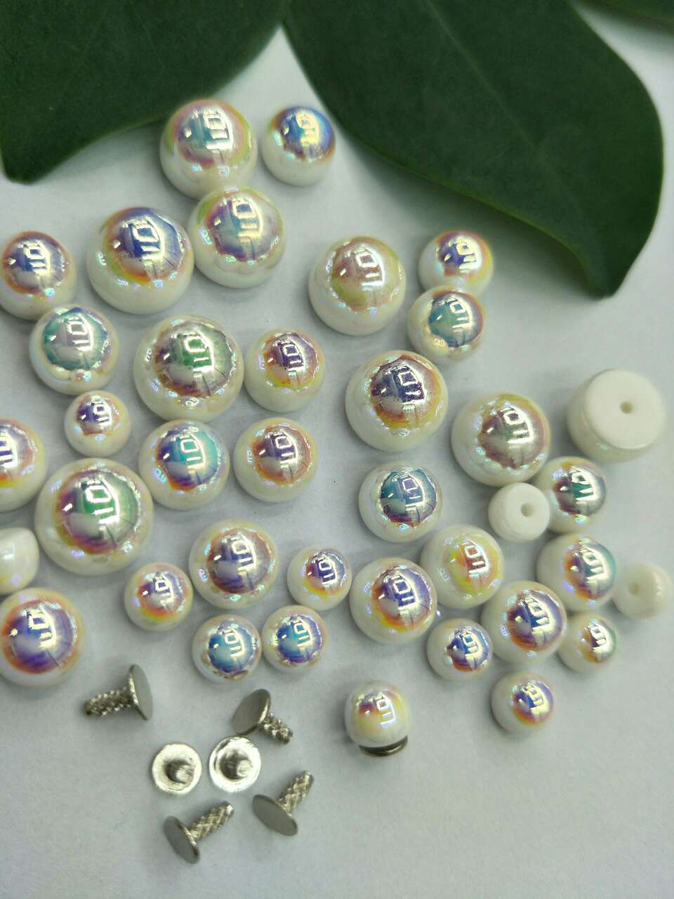 High semicircle pearl steamed bun bead five color bead thumbnail