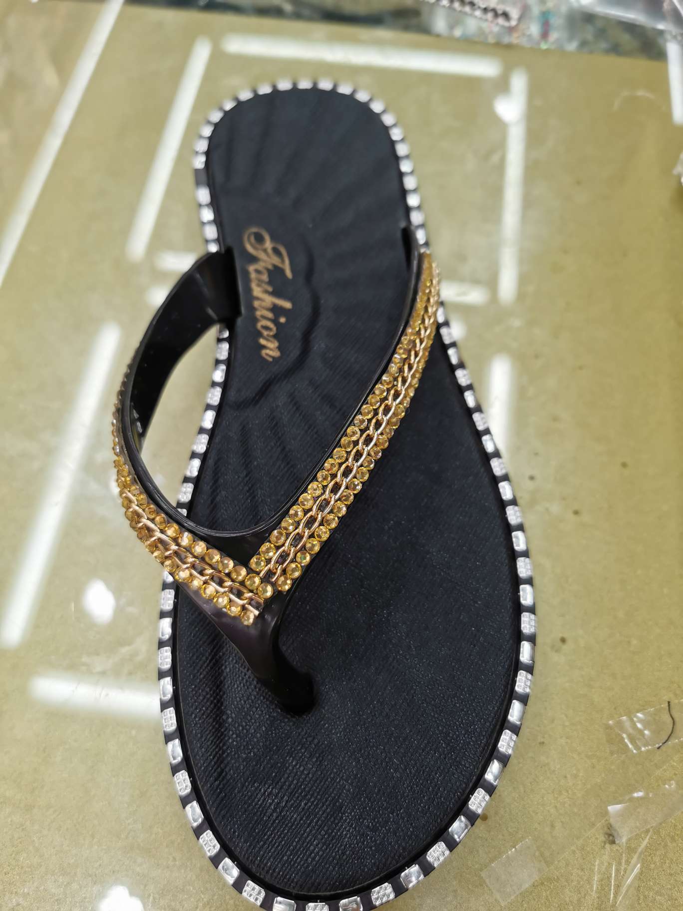 外贸人字拖装饰 树脂链条装饰  可背胶 可粘 可车细节图