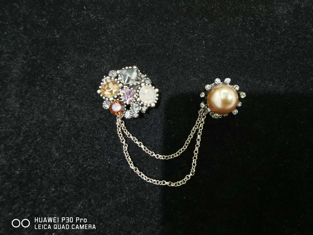Rhinestone pearl chain child mother buckle