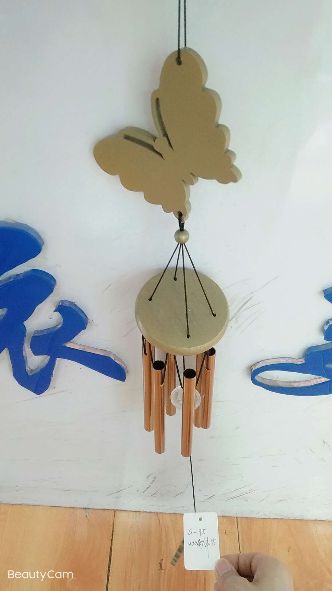 蝴蝶木托合金风铃中款工艺挂件