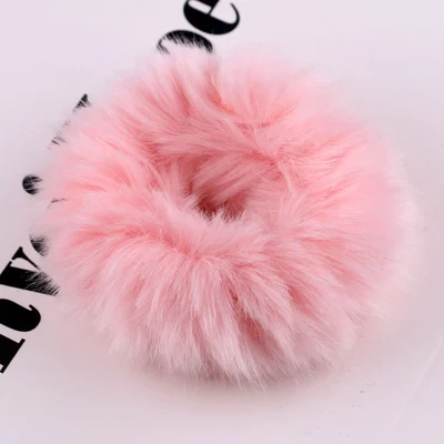 Autumn And Winter Explosive Imitation Rabbit Hair Hair Band Korean Version Of Solid Color Plush Hair Band Fur Fur Ball Leather Band Hair Tie Headwear