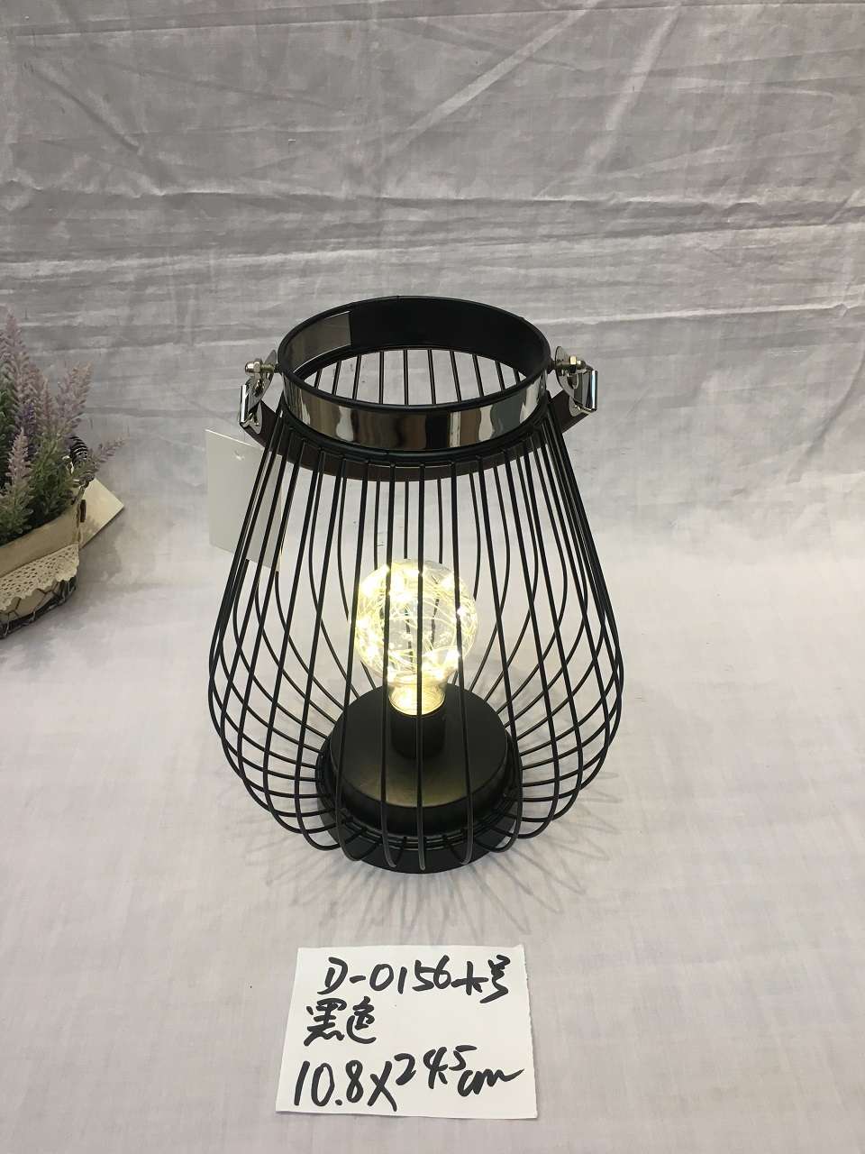 Creative iron art geometric Nordic iron home accessories decoration bedroom bedside living room teahouse cafe large lantern LED light thumbnail