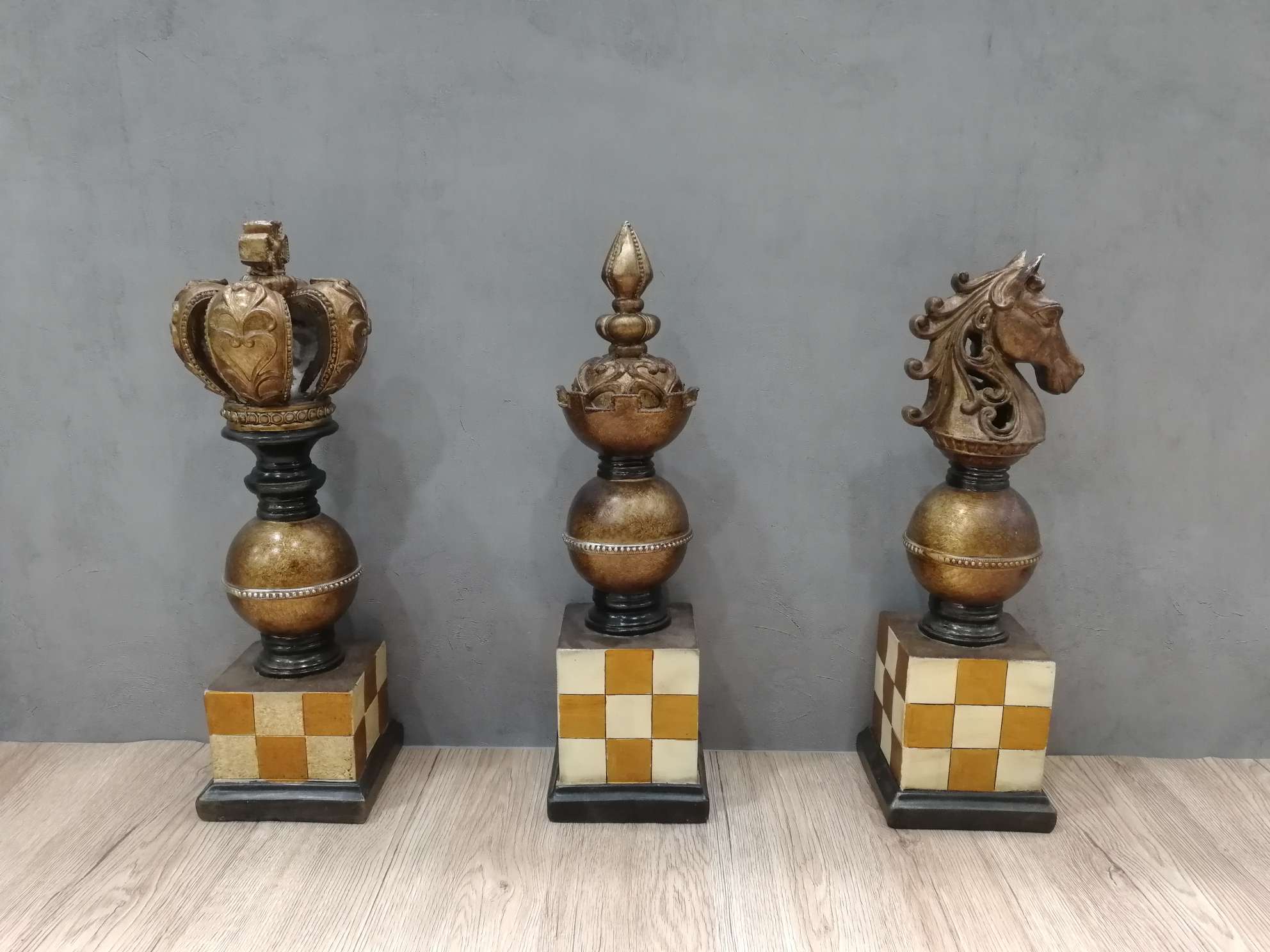 仿古象棋三件套 树脂工艺品摆件 办公室摆件 复古摆件