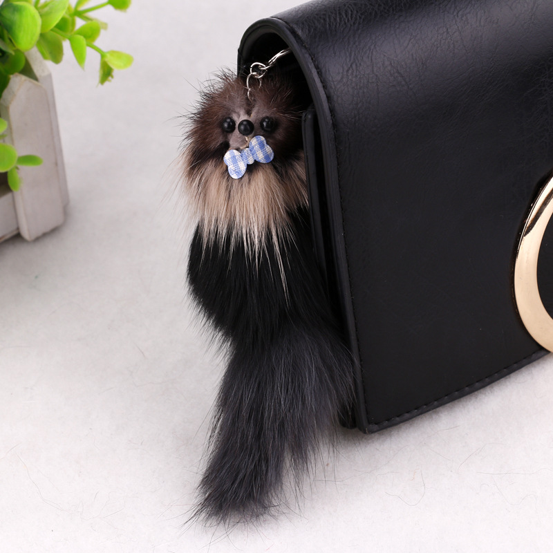 Fur Cute Lady Car Key Fox Pendant Cell Phone Purse Bag Hanging Ornament details Picture