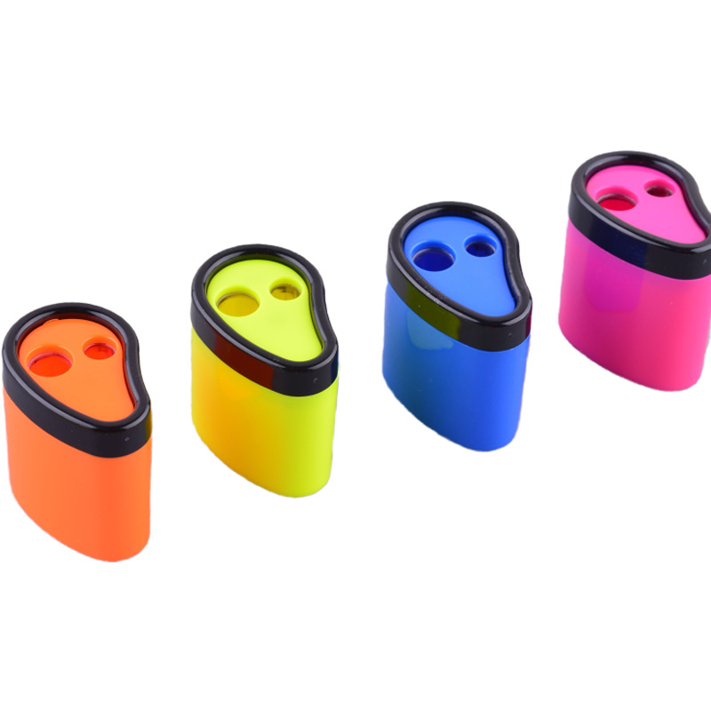 Factory direct sales of comma-shaped double-hole pencil sharpeners, office pencil sharpeners, with favorable prices