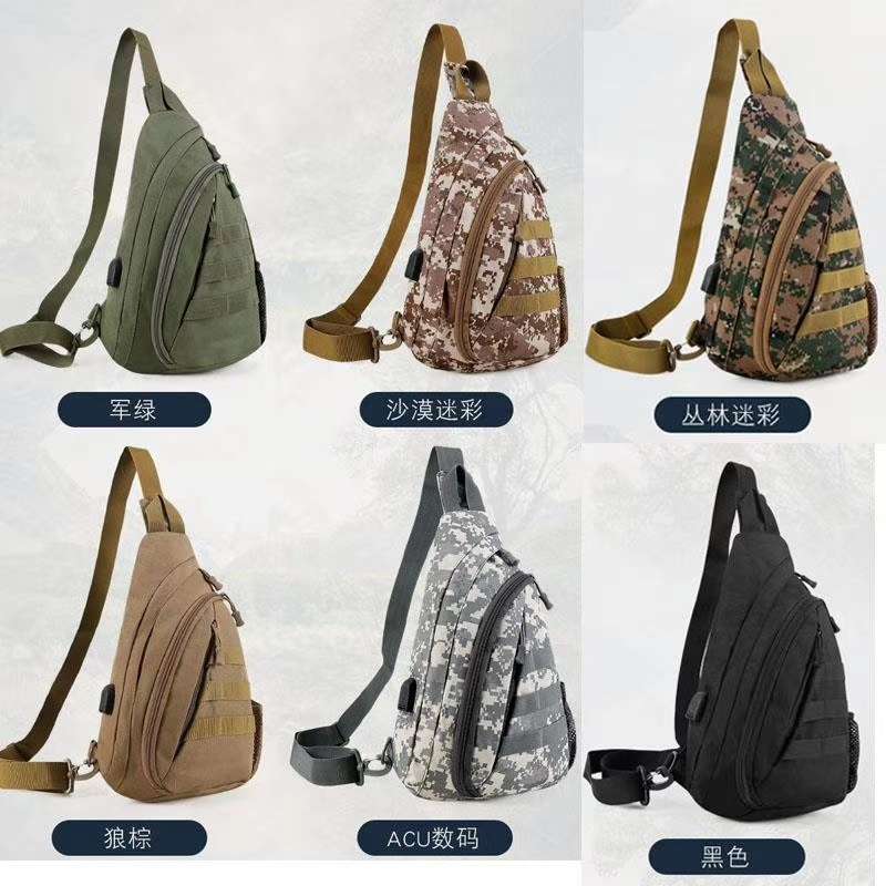 新款三层水滴包多功能胸包男女大容量迷彩背包运动休闲旅行胸包细节图