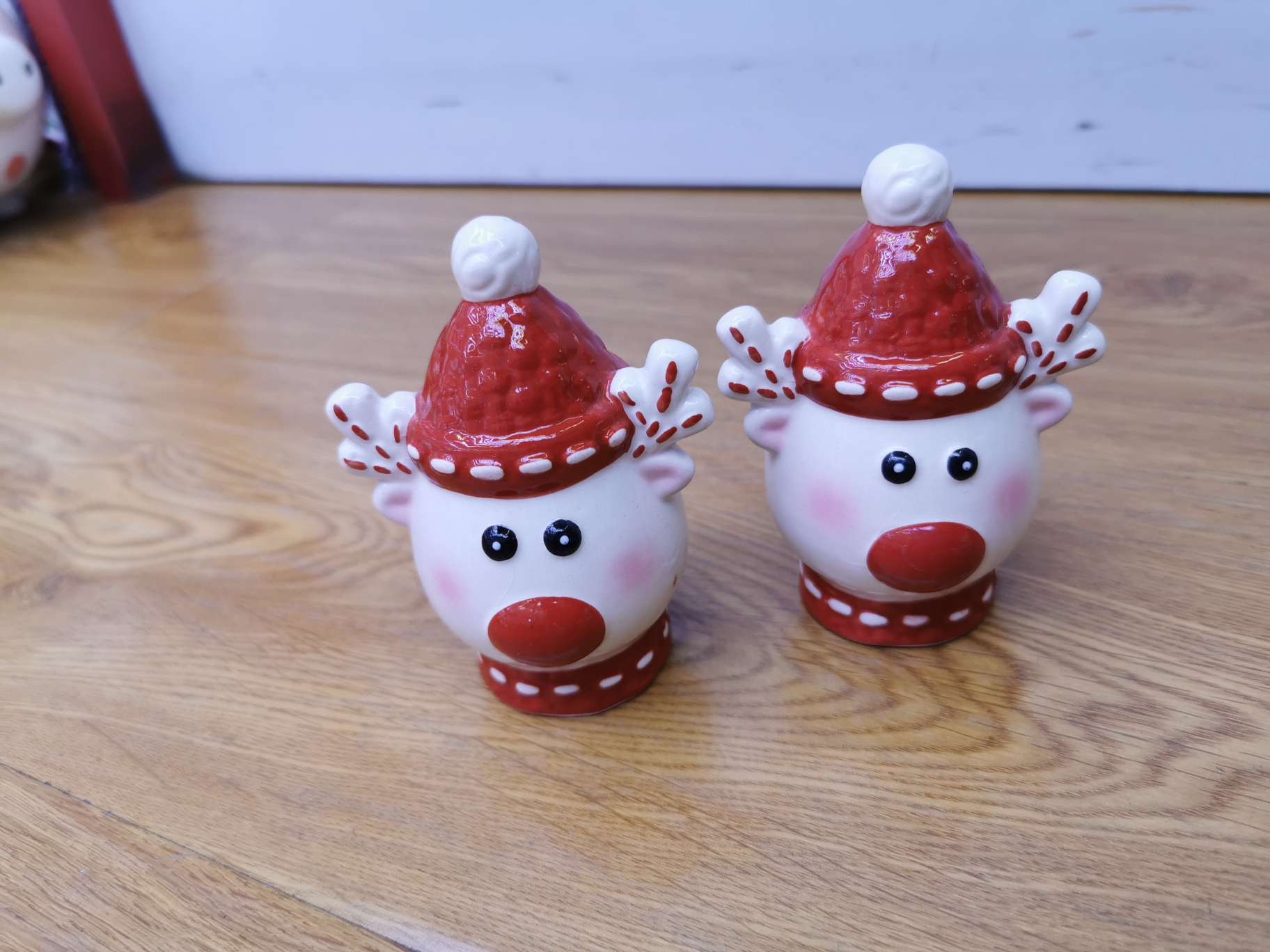 Ceramic Christmas deer jar