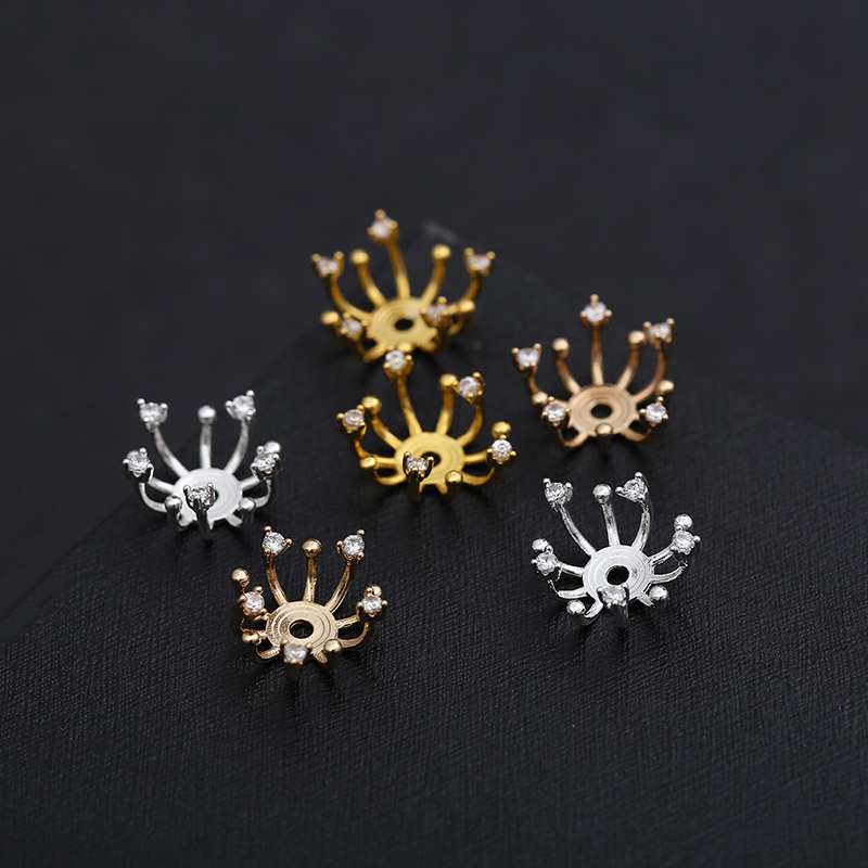 Antique accessories, copper zircon flower heart, copper accessories, Gao Bao hairpin, hair comb. thumbnail